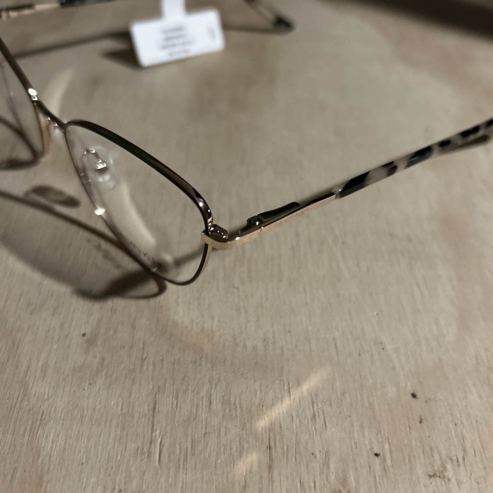 Calvin Klein Woman's Glasses 53-18–140 Brown Gold NEW Msrp 197 With Case NWT - Picture 5 of 9